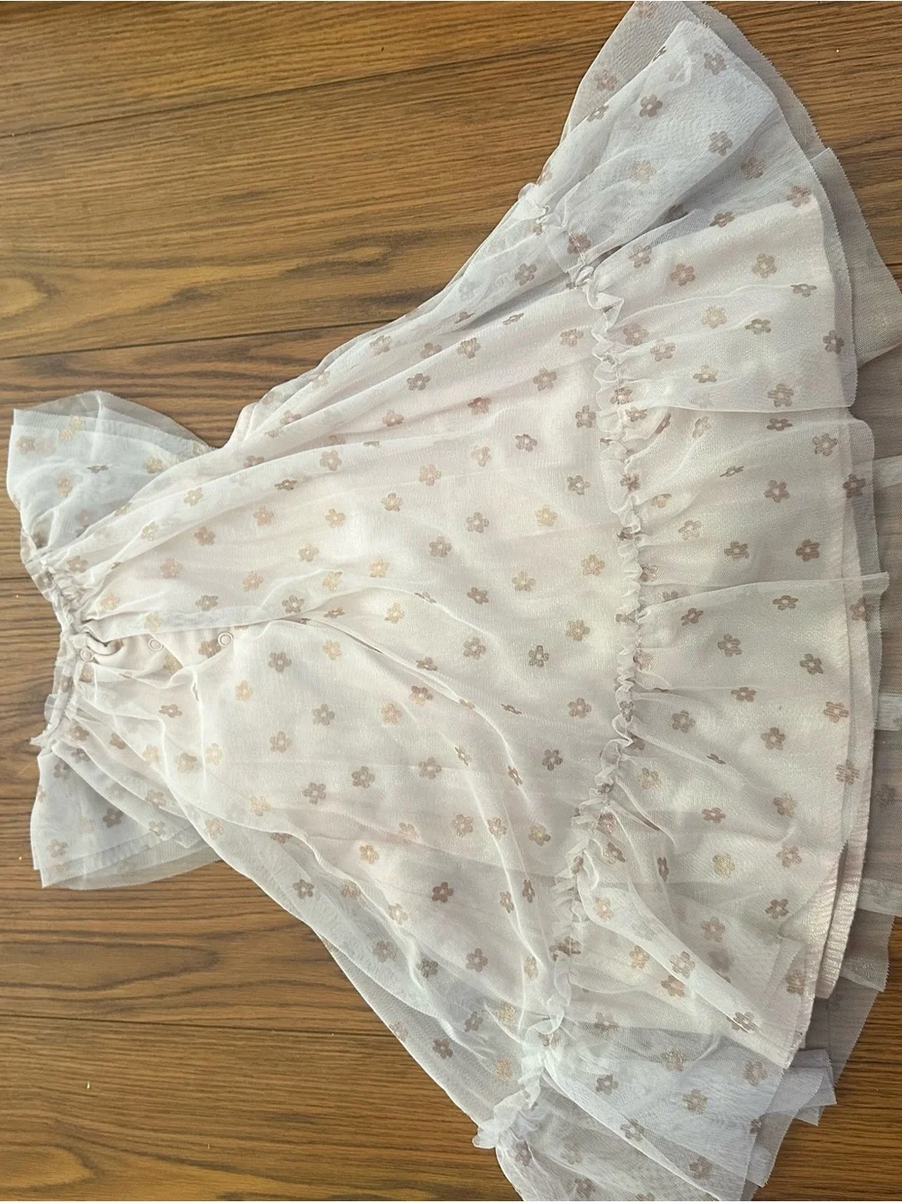 Cat & Jack White Floral Sheer Ruffle Dress